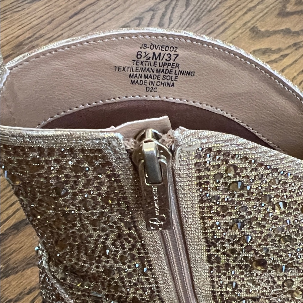 Gold Rhinestone Western Booties - Picture 2 of 9